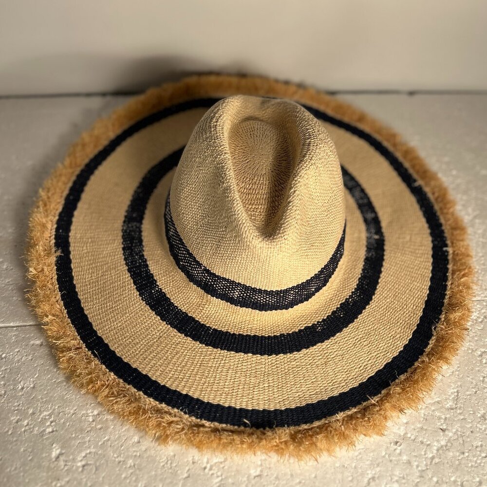 CoCo & Carmen NWOT OSFA Sunhat Navy Stripe Festival Beach Boho Resort Cottage - Picture 3 of 6